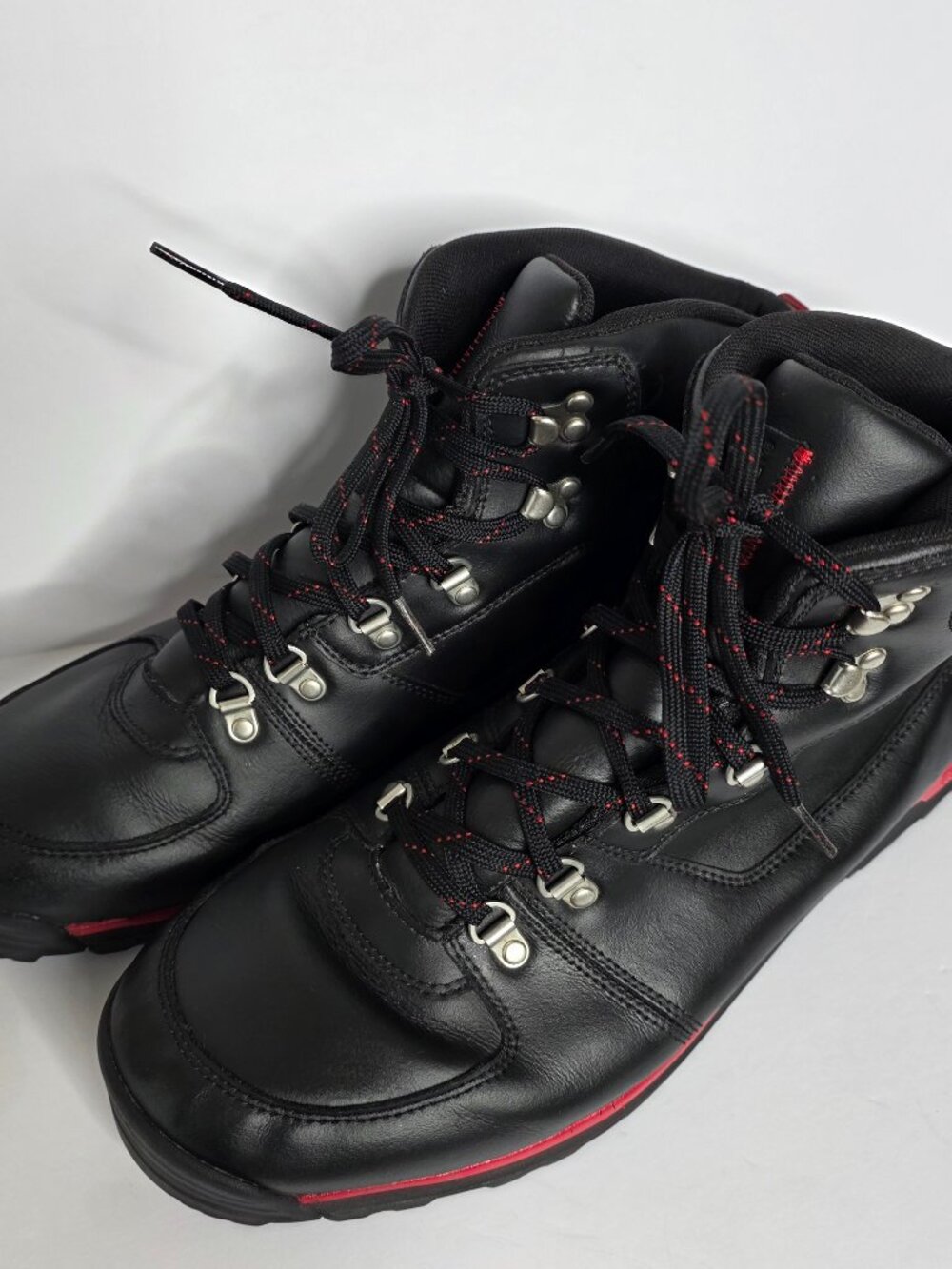 Timberland GT Scramble Mid Black Red Leather Hiking Boots, Men's Size 15